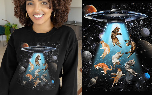 "Cats In Space" Sweatshirt FREE US SHIPPING!